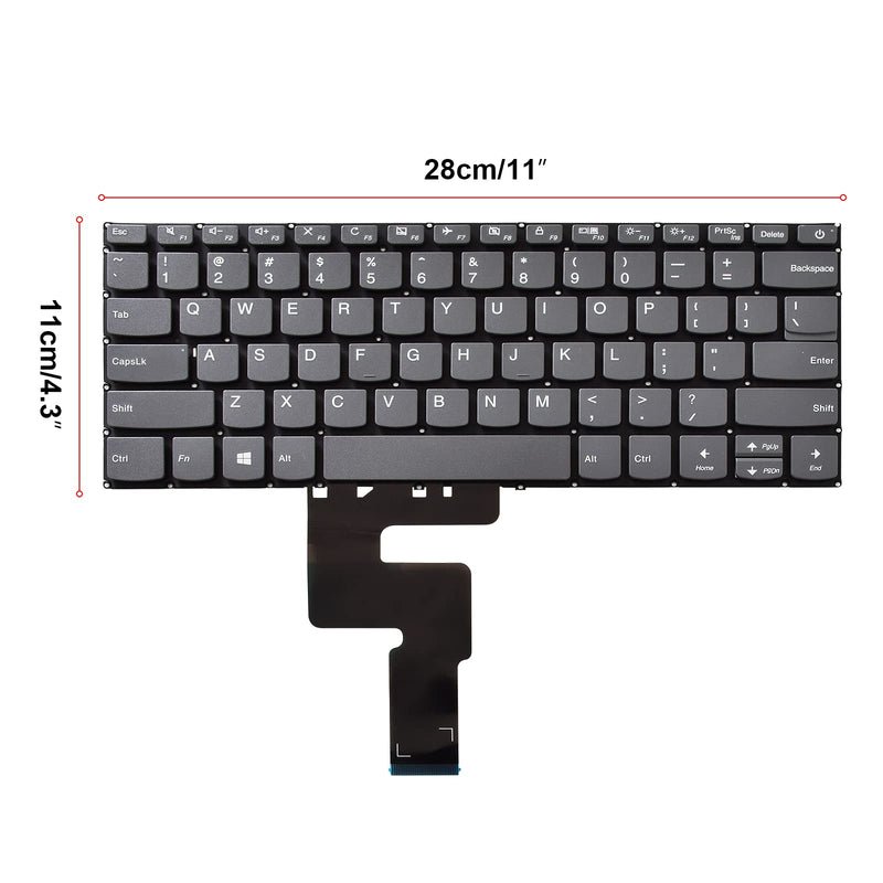 [Australia - AusPower] - SUNMALL Replacement Keyboard Compatible with Lenovo Ideapad 120S-14IAP 130S-14IGM 320-14ISK 320S-14IKB 320S-14KBR 320S-15IKB 330-14IGM 520S-14IKB S130-14IGM S145-14IWL Grey US Layout 