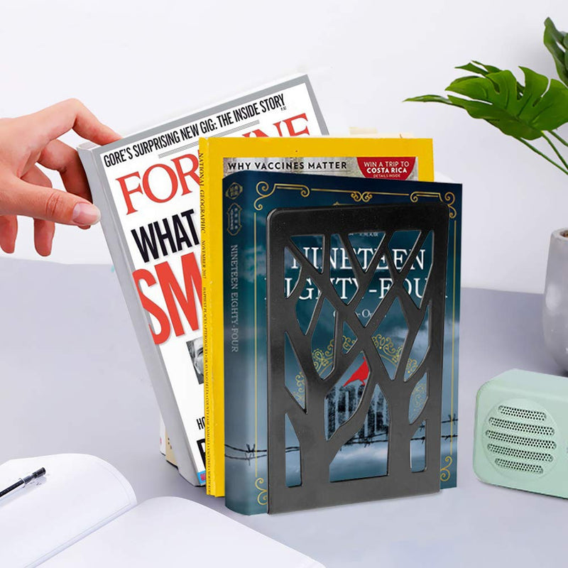 [Australia - AusPower] - Book Ends, Bookends, Book Ends for Shelves, Bookends for Shelves, Bookend, Book Ends for Heavy Books, Book Shelf Holder Home Decorative, Metal Bookends Black 1 Pair, Bookend Supports, Book Stoppers 