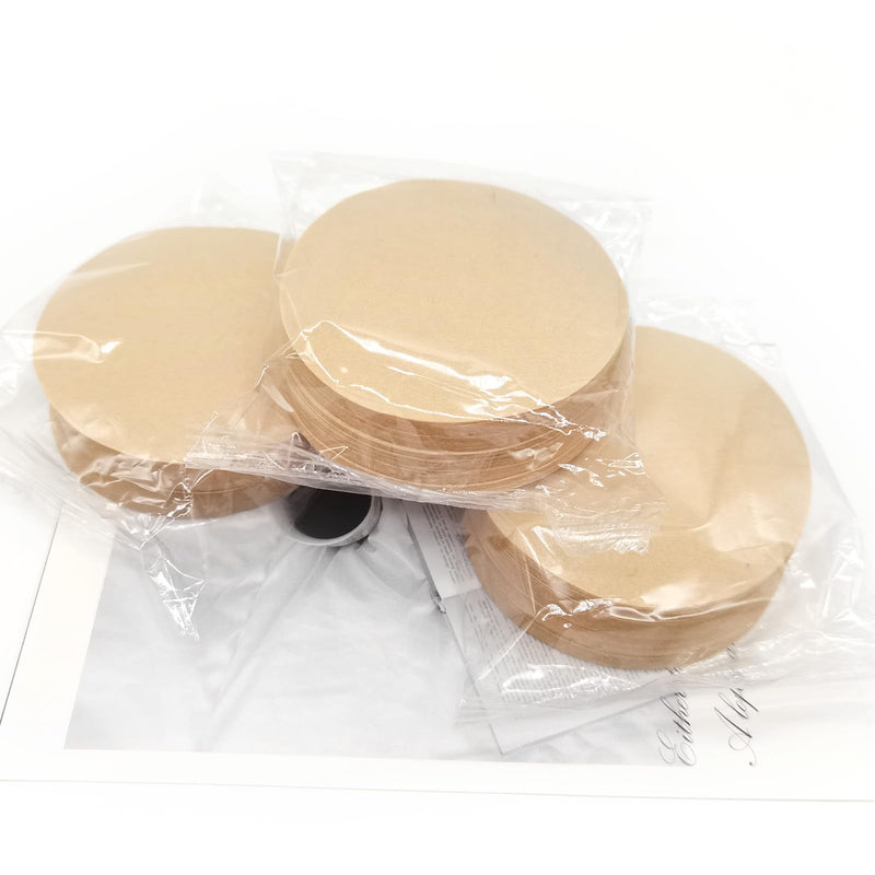 [Australia - AusPower] - BlingKingdom 300pcs 2.5" Unbleached Replacement Natural Paper Filters Round Coffee Filter Paper Compatible with Aerobie Aeropress Coffee and Espresso Makers Moka Pot Ice Drip Pot (Brown) 