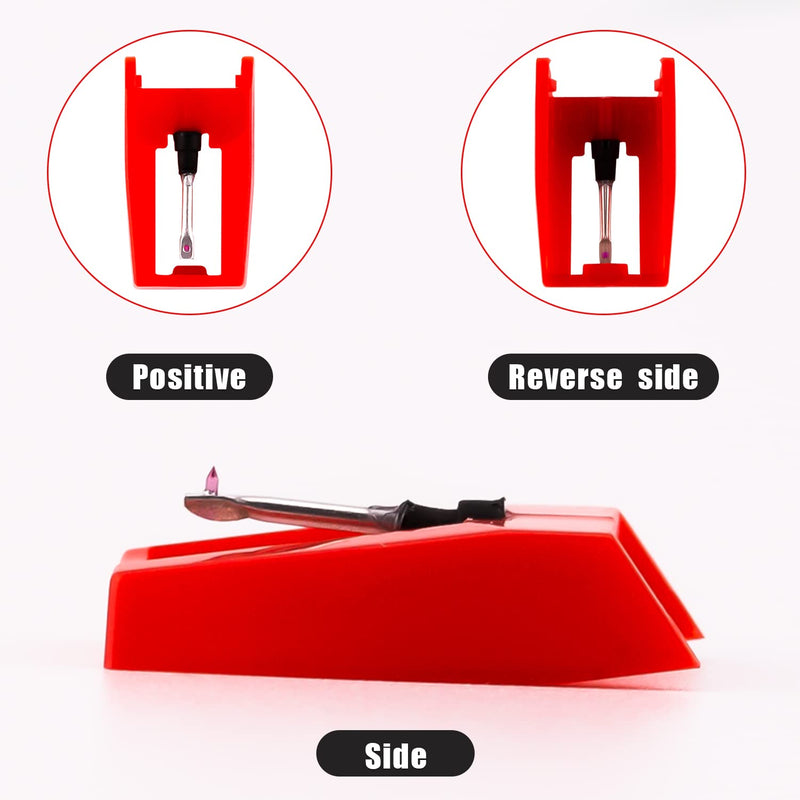 [Australia - AusPower] - 5pcs Record Player Needle, Turntable Replacement Needle Long-Lasting Record Player Needle Replacement for Vinyl Record Player (Red) 