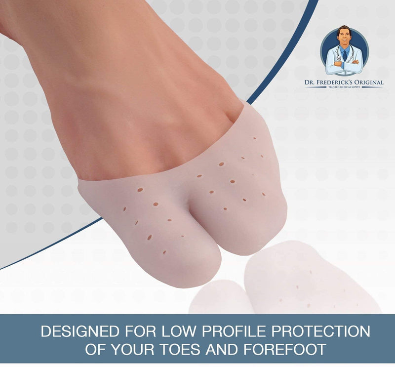 [Australia - AusPower] - Dr. Frederick's Original Toe Protectors with Metatarsal Pads - 4 Pieces - Soft Toe Covers - Cushioning Gel Toe Caps - Comfort for Men & Women 