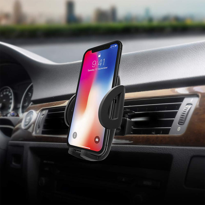 [Australia - AusPower] - Rotem Creations(TM) Car Phone Holder Air Vent Phone Mount with Quick Release Button, Cradle Accessory, iPhone Vent Holder for Car Compatible with Apple/Samsung Devices (Black-RC290S) 