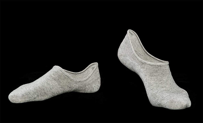 [Australia - AusPower] - IDEGG No Show Socks Low Cut Cotton Casual Anti-slid Athletic Socks with Non Slip Grip for Men Color B-6 Pairs-black+gray+white 5-8 