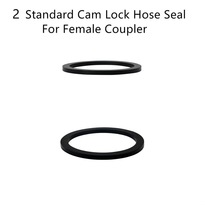 [Australia - AusPower] - SAFBY 2 PCS Aluminum Global Type A Cam and Groove Hose Fitting, Plug x NPT Female with 2 PCS Camlock Gasket Fitting (2“) 2“ 
