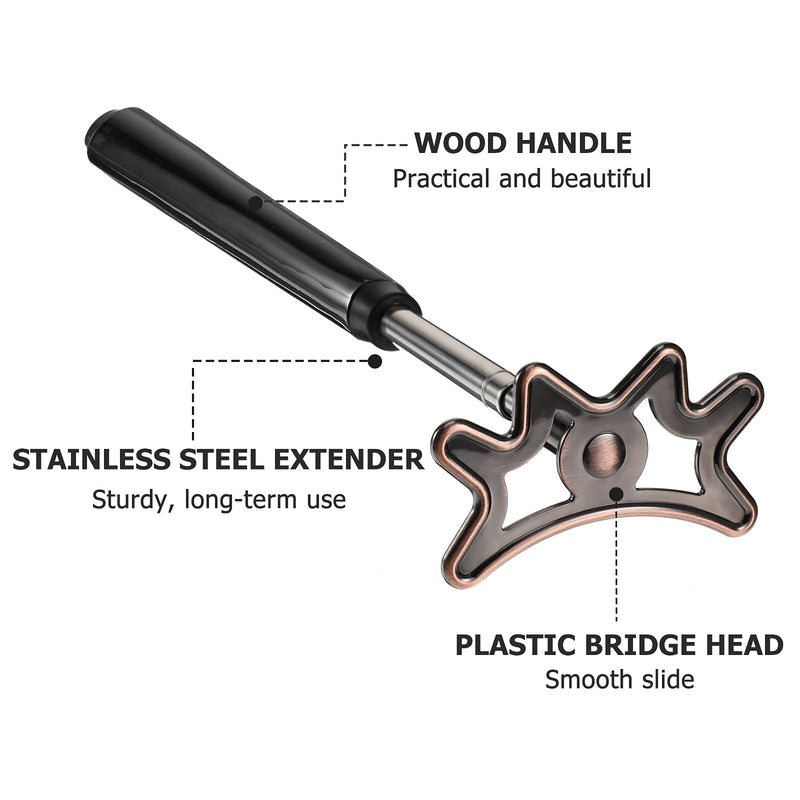 [Australia - AusPower] - Sumind Retractable Pool Bridge Stick,Billiards Cue Stick Bridge with Removable Bridge Head and Wood Handle Billiards Pool Cue Accessory for Pool Cue Table 