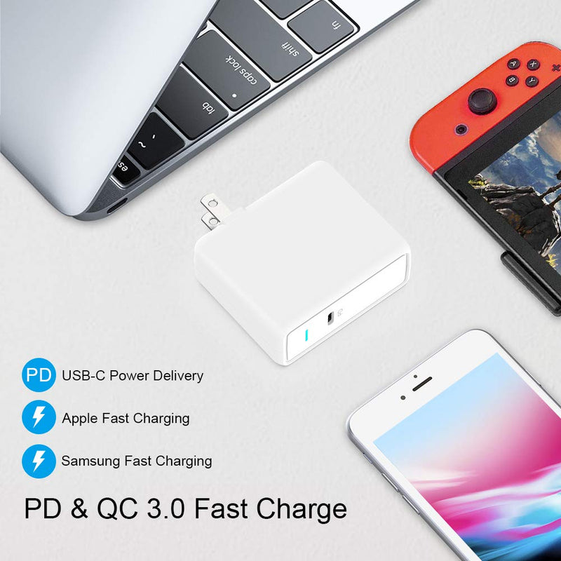 [Australia - AusPower] - Aiibe USB C Charger Power Adapter 61W Type C Wall Charger Power Delivery 3.0 Fast Charging Block PD Charger for MacBook Pro/Air, Dell XPS, HP, iPad Pro Nintendo iPhone SE 11 12 Pro Max and More 