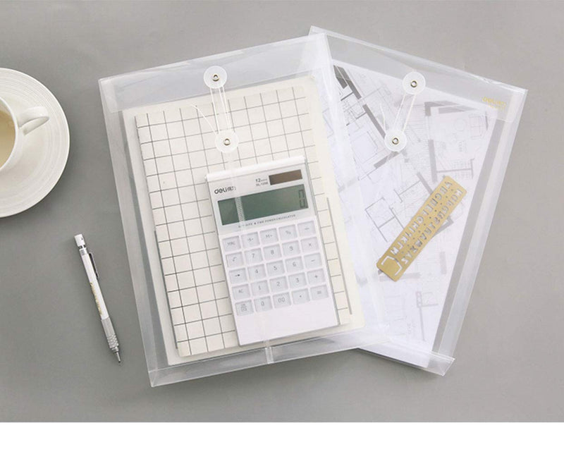 [Australia - AusPower] - YESSART Letter Size Clear Poly Envelopes with String Closure Top Opening Folder Pack of 10 Bottom with Expanding Gusset White-10 Pcs 
