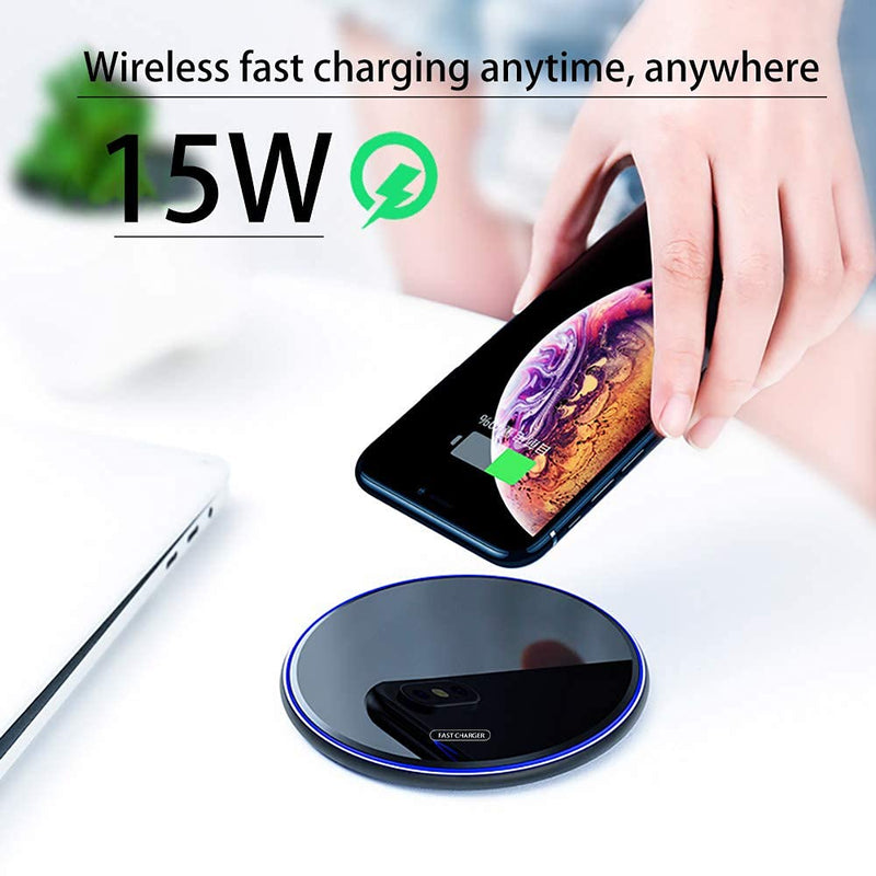 [Australia - AusPower] - 2021 Wireless Charger 15W Max Fast Charging Pad Compatible with Samsung Galaxy S21,S21 Ultra,S21+,S20 fe,S20,Note 20/10,Google Piexl,LG,and More(15W Mirror) 