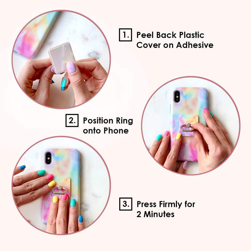 [Australia - AusPower] - Velvet Caviar Cell Phone Ring Holder - Finger Ring & Stand - Improves Phone Grip Compatible with iPhone, Galaxy and Most Smartphones (Neon Pink Heart) Neon Pink Heart 
