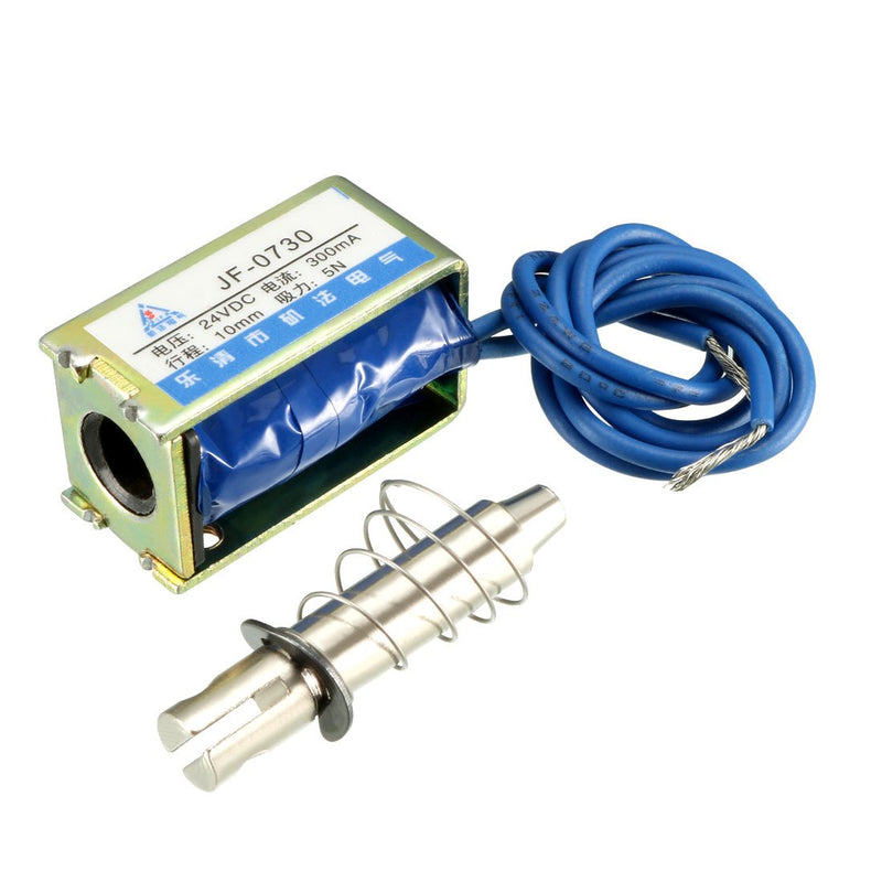 [Australia - AusPower] - uxcell Linear Motion Solenoid Electromagnet JF-0730 DC 24V 300mA 7.2W 5N 10mm Stroke Pull 