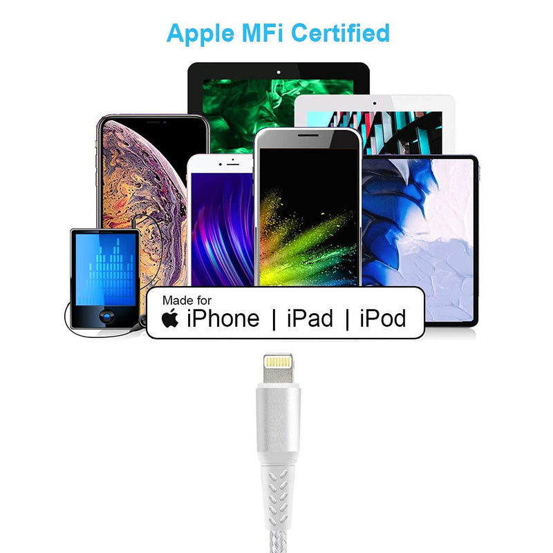 [Australia - AusPower] - CUGUNU USB C to Lightning Cable 2Pack 6FT iPhone Charger Apple MFi Certified Power Delivery Fast Charging Cord Compatible with iPhone 13/12/11/XS/XR/X/8, iPad - Silver USB-C to L 