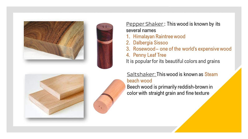 [Australia - AusPower] - Frescorr - Exclusive Wooden Elegant Salt & Pepper Shakers - Salt and Pepper Mixer Table Top Dinning Table Accessories (SET of 2) (Wooden OAK and Rosewood) Wooden OAK - Rosewood 