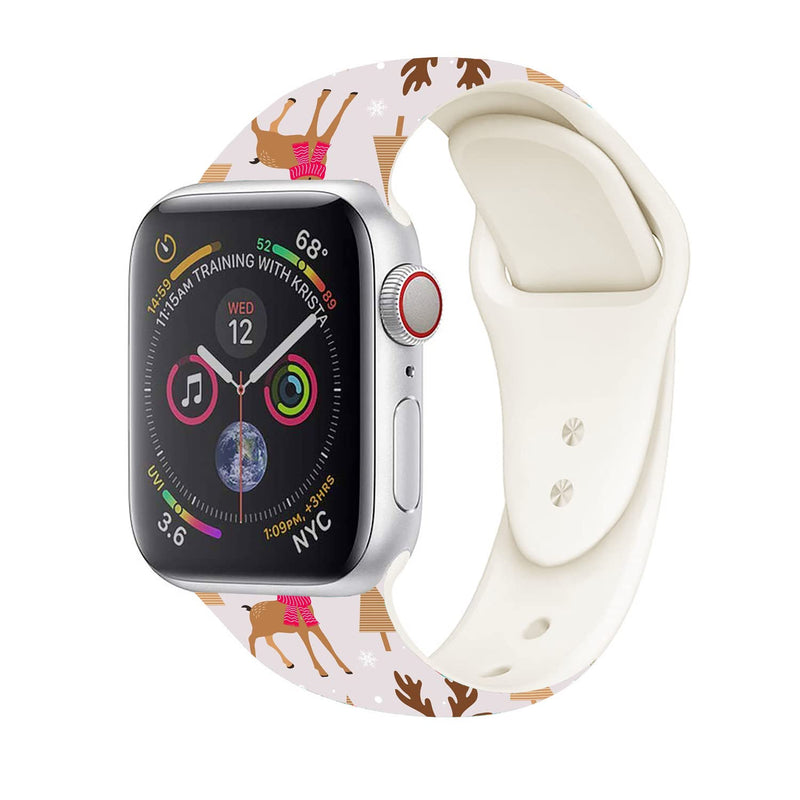 [Australia - AusPower] - BONICI 2021 Smart Watch Band for Apple Watch 38mm 40mm 41mm 42mm 44mm 45mm,Christmas Theme Christmas Snowman Sport Soft Silicone Rubber Replacement Bands for Apple Watch 7/6/SE/5/4/3/2/1 iWatch(S/M) 2 38/40/41mm(S/M) 