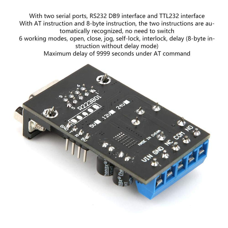 [Australia - AusPower] - DC 12V 1 Channel RS232 Delay Relay Module, RS232 Delay Relay Module 1 Channel Serial Port UART Multifunctional DC12V R223B01 