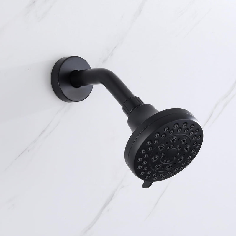[Australia - AusPower] - Senhozi Shower Extension Arm with Flange and Teflon Tap, 6 Inch Shower Extension Pipe Matte Black for Fixed Shower Head, Stainless Steel Shower Head Extender, SE001BK 
