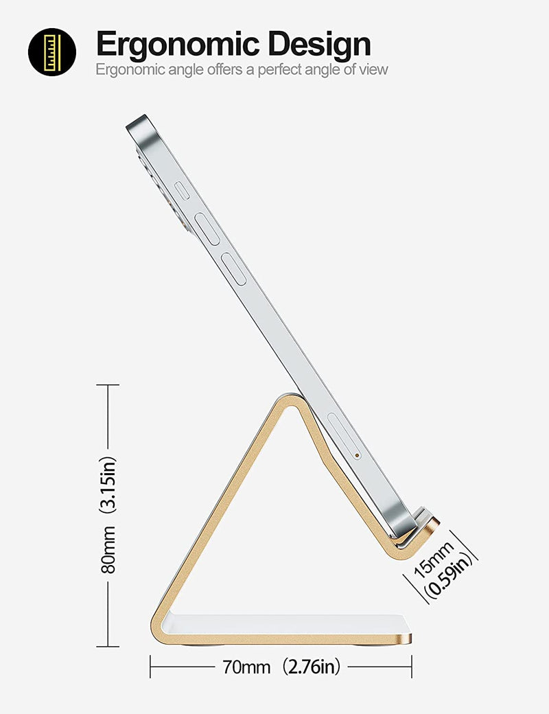 [Australia - AusPower] - Desk Cell Phone Stand Holder Aluminum Phone Dock Cradle for iPhone 13 12 11 Pro Xs Max Xr X 8 7 6 6s Plus 5 5s 5c, Office Decor Office Supplies Accessories Desk (Gold) F-Gold 