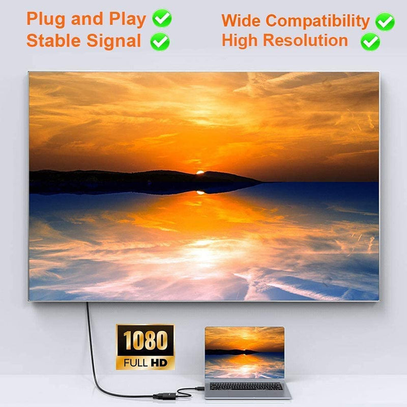 [Australia - AusPower] - DisplayPort to VGA Adapter, TSUPY DP to VGA Converter Display Port Male to VGA Female Gold Plated Adapters Compatible with Computer,Laptop,Monitor,Projector,HDTV and More 