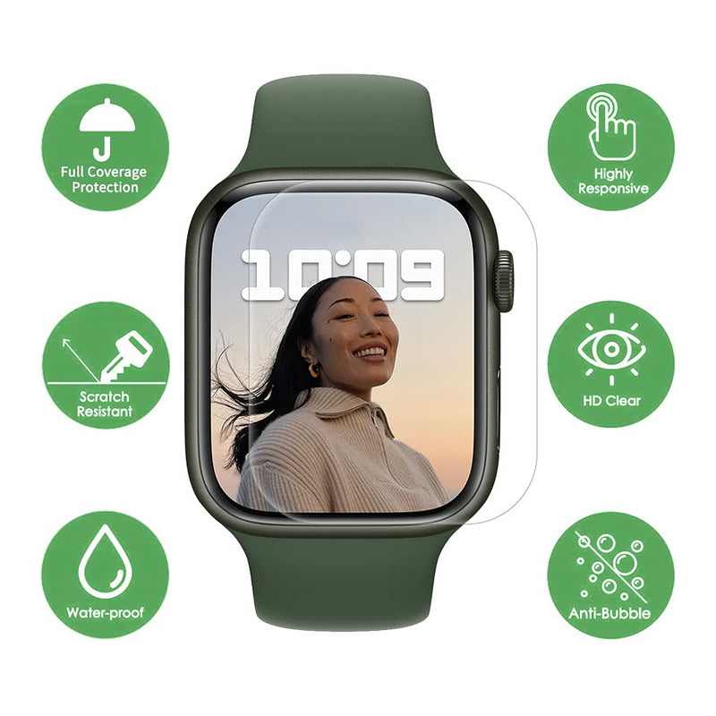 [Australia - AusPower] - LUCXXI Screen Protector Compatible with Apple Watch Series 7 45mm, 6 Pack Flexible TPU HD Clear Film for iWatch 7 45MM Smartwatch Accessories with Self-Healing, Ultra-Thin, Bubble-Free, Anti-Scratch 