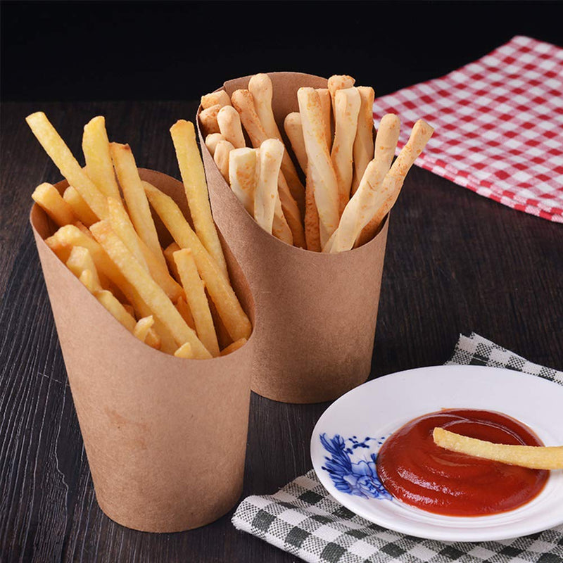 [Australia - AusPower] - 50Pcs French Fries Holder Cups Take-Out Party Cakes Egg Puff Waffle Ice Cream Cups Holder for Wedding Birthday Party Baby Shower 
