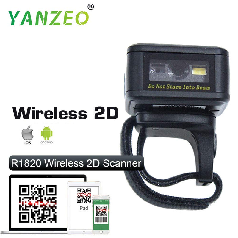 [Australia - AusPower] - Yanzeo Portable Wearable Ring R1820 2.4G 2D Mini Bar Code Scanner Bluetooth 380mA Battery Compatible for iOS/Android 