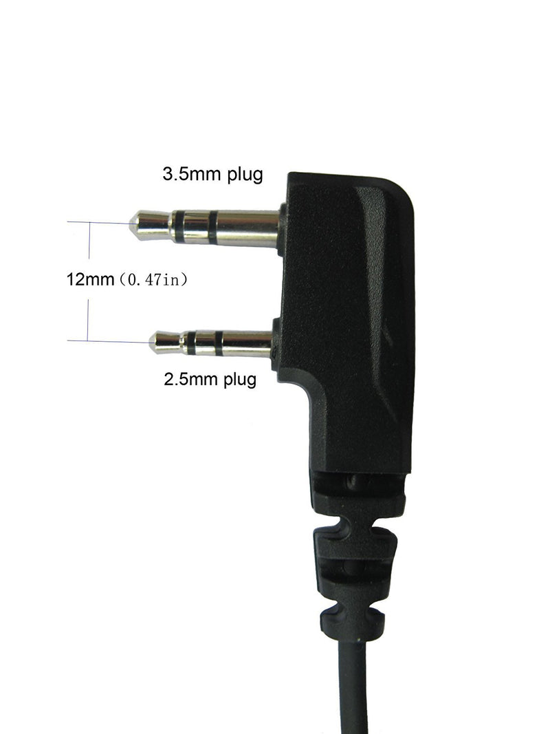 [Australia - AusPower] - bestkong Earpiece for Kenwood Two Way Radio TK-2207 TK-3207 TK-2107 TK-3107 TK-2207G TK-3207G NX240 NX340 Covert Acoustic Tube Bodyguard FBI Headset with Mic 2-pin 