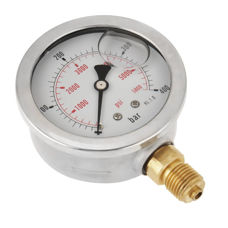 [Australia - AusPower] - Dial Hydraulic Pressure Gauge Meter Pressure Gauges Vacuum Air Compressor Hydraulic Pressure Gauge 0-400BAR 0-5800 PSI G1/4 63mm 