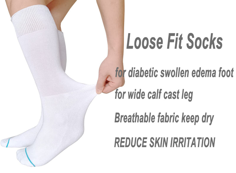 [Australia - AusPower] - Socks Liner for Orthopedic Walking Boots Walker Brace Shoe,Medical Tube Socks Under Air Cam Walkers and Fracture Boot Cast Surgical Leg Cover White 4 Pack 