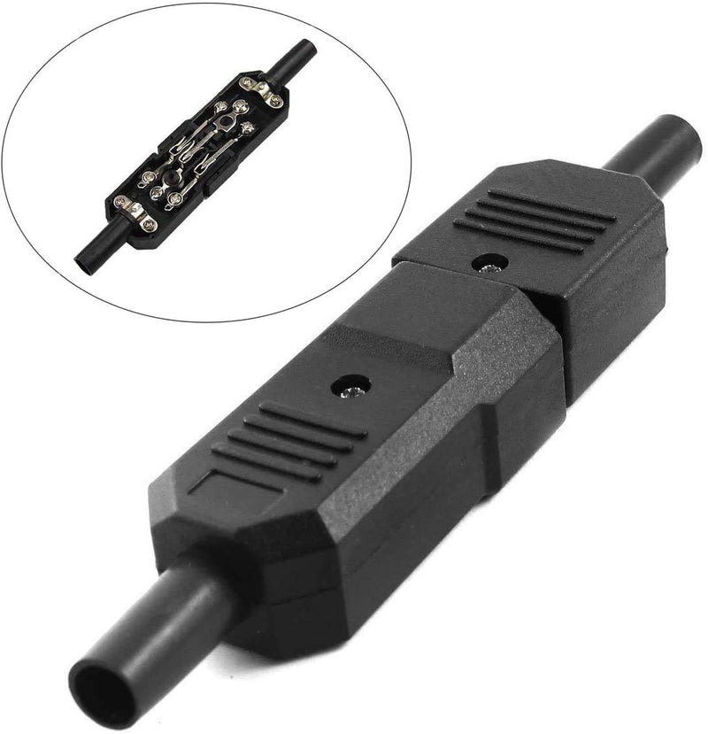 [Australia - AusPower] - IEC320 C14 Male + C13 Female Inline Adapter Plug Power Socket Connectors 3 Pins Terminals Panel Mount,AC 250V 10A (3 Pairs) 