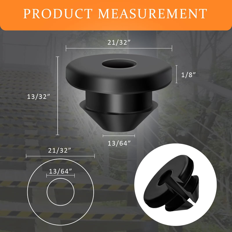 [Australia - AusPower] - 100 Pack Cable Railing Rubber Grommets for 1/8" 5/32" 3/16" Cables for Metal Cable Railing Posts, 1/8" Cable Railing Kit Protector Sleeve Grommet for Outdoor Indoor Metal Posts (100) 100 