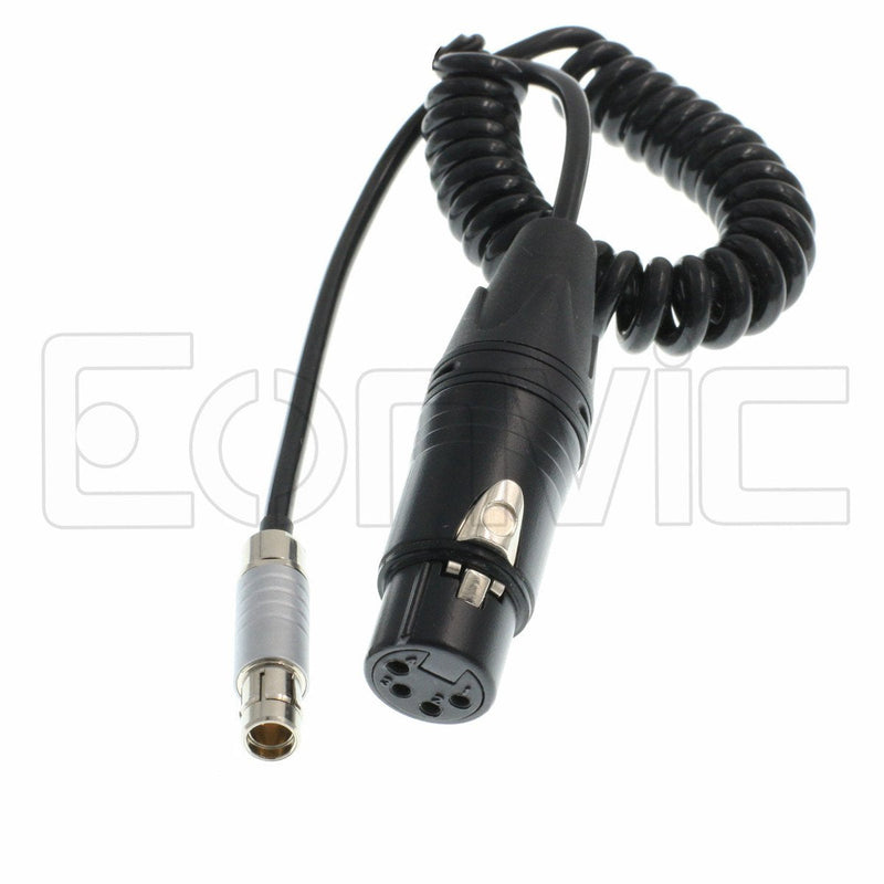 [Australia - AusPower] - Eonvic Fisher RS 3pin Male to Female 4Pin XLR Power Coiled Cable for TILTA or ARRI Alexa 