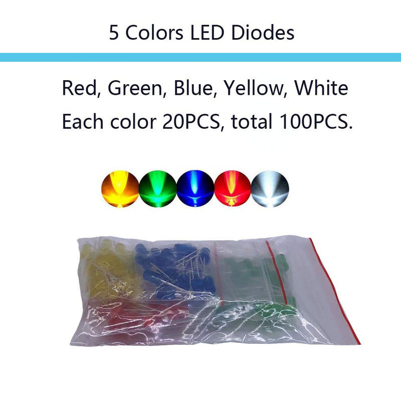 [Australia - AusPower] - MOGAOPI Electronic Component Kit & Total 1390 Pcs, LED Diodes, Metal Film Resistors, Electrolytic Capacitor Package, Common Diodes, Ceramic Capacitors, Common Transistor Assortment Box 