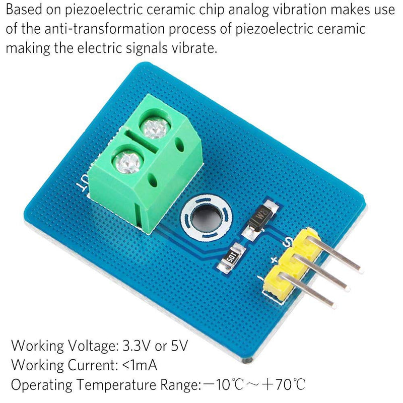 [Australia - AusPower] - DAOKI 5PCS piezoelectric Ceramic Vibration Sensor piezo 3.3V/5V Module Analog Controller Electronic Components Supplies Sensor for Arduino + 5PCS Dupont Wire Female to Female,Male to Female 3 PIN 