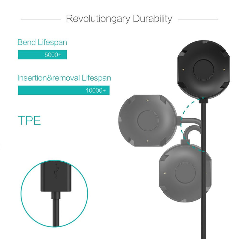 [Australia - AusPower] - TUSITA Charger Compatible with Withings Hybrid, Nokia Steel HR Smartwatch - USB Charging Cable 100cm - Fitness Tracker Accessories 