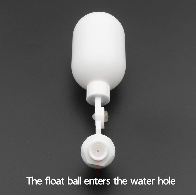 [Australia - AusPower] - Pxyelec 2pcs Water Filter Float Ball Valve with 1/4 inch Quick Connect Push in to Connect Tube Fittings, Adjustable Plastic Float Valve for Aquarium Water Purifiers Reverse Osmosis System ( White ) 