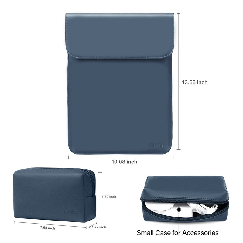 [Australia - AusPower] - MOSISO Laptop Sleeve Compatible with MacBook Air 13 inch M2 A2681 M1 A2337 A2179 A1932/Pro 13 M2 M1 A2338 A2251 A2289 A2159 A1989 A1706 A1708, Faux Suede Leather Case with Small Bag, Peacock Blue 