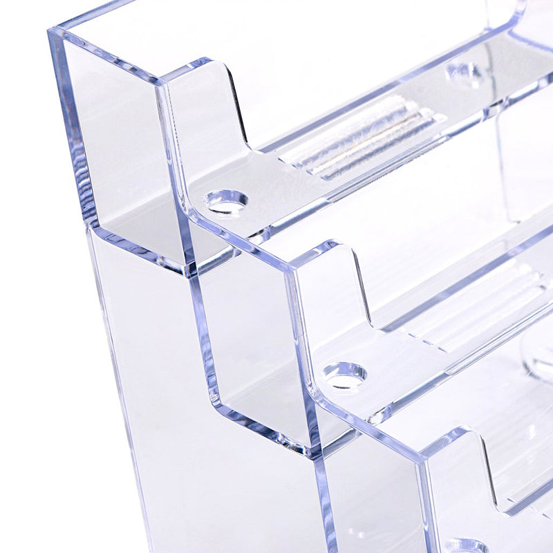 [Australia - AusPower] - Hipiwe 2 Packs 4-Tier Acrylic Business Card Holder Stand Clear Desktop Index Card Filing Card Holder Diaplay Transparent 