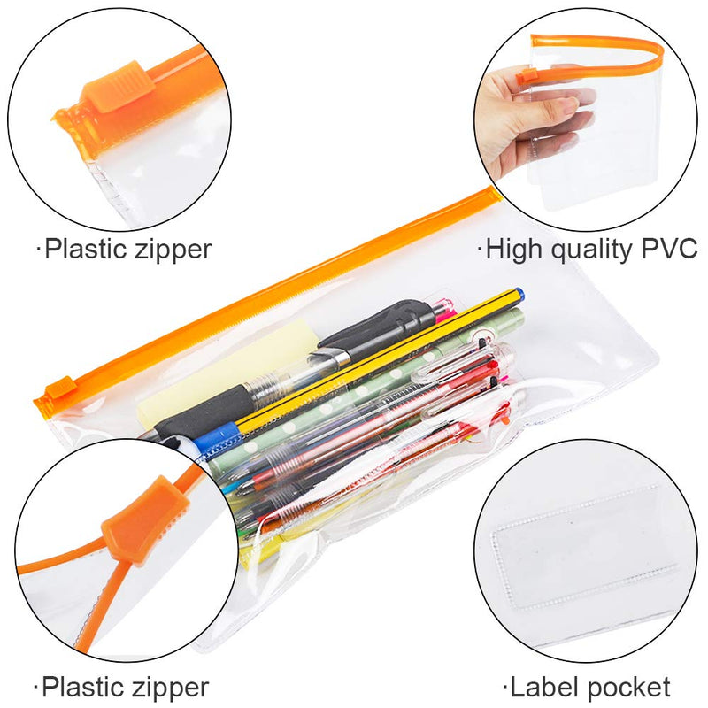[Australia - AusPower] - EOOUT 24 pcs Poly Zip Envelope, Reusable Envelopes, Pencil Case Bulk, Bill Bag, 9 x 4.7 Inches, A6 Size, 10 Colors, for School and Office Supplies 