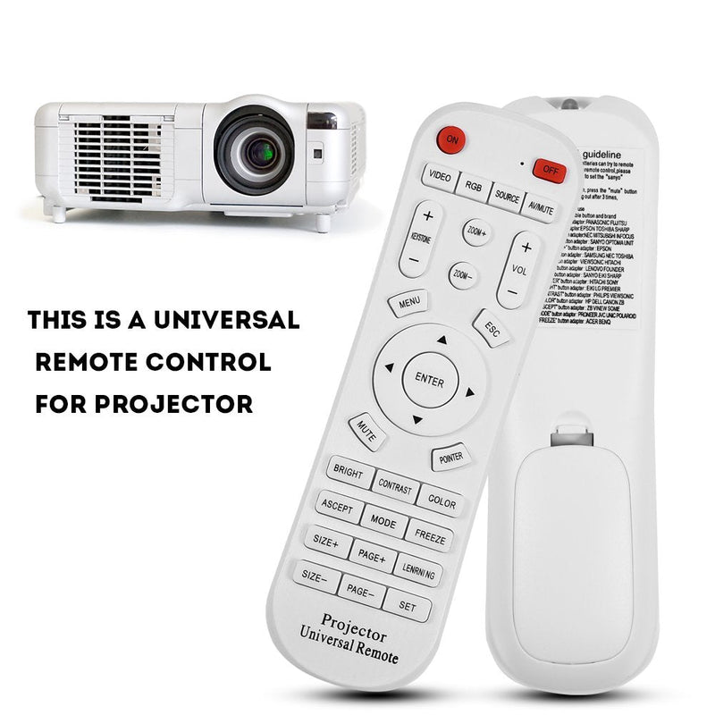 [Australia - AusPower] - Sanpyl Universal Projector Remote Control, Remote Controller Adapter for Projector, White 