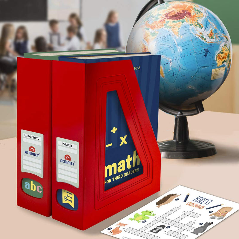 [Australia - AusPower] - Acrimet Magazine File Holder Rack Organizer (Plastic) (Solid Red Color) (2 Pack) 