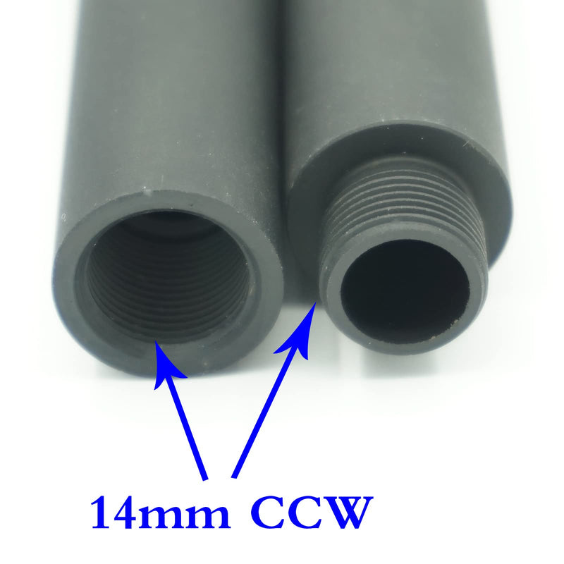 [Australia - AusPower] - AOOHYEO 14mm CCW to 14mm CCW 0.8″ 2.4″ 4.8″ 7.1″ Outer Diameter 0.75” （19mm） AEG GBB Airsoft-Black M14x1 Left Threaded Extension Accessories Four Pieces Black 