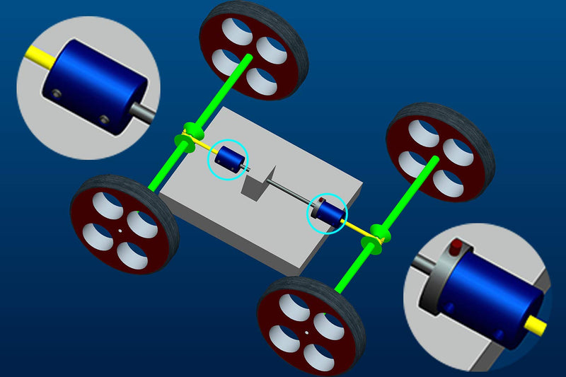 [Australia - AusPower] - Aopin 4mm to 4mm Rigid Couplings Set Screw Shaft Stepper Motor, Length 25mm / 1" Motor Coupler Connector Rigid with Screw for 3D Printer, RC Robot, Car Model Shaft, CNC Machine, DIY Encoder 2 Pcs 4 to 4 Blue 