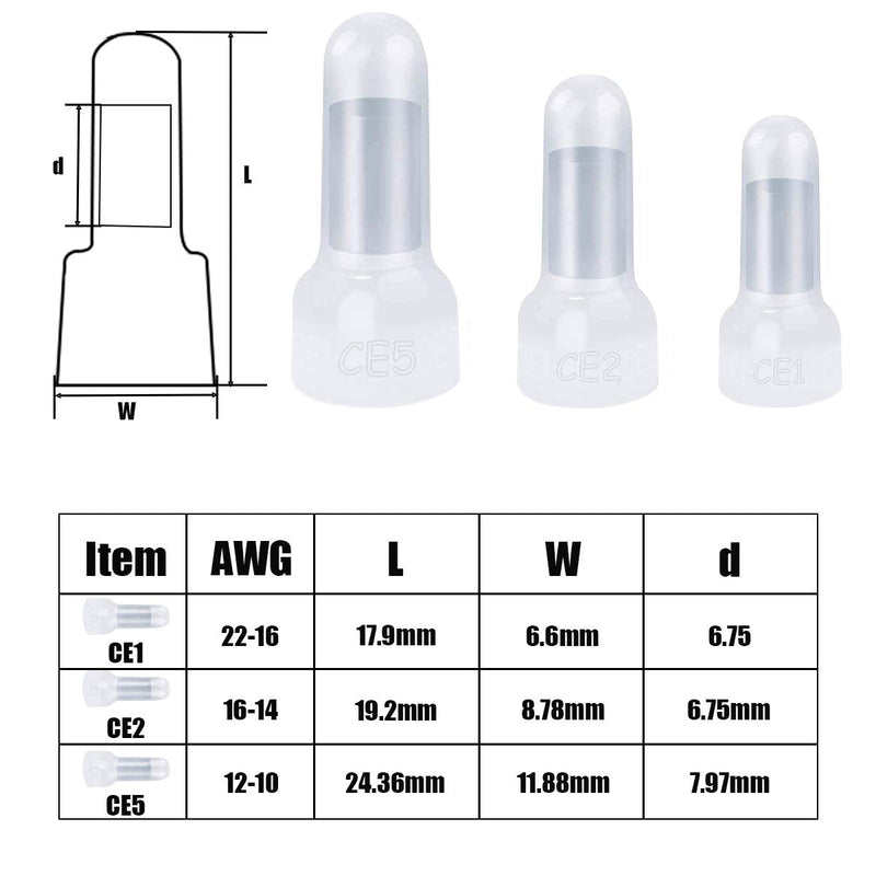 [Australia - AusPower] - smseace 580PCS Closed End Crimp Terminal 22-16/16-14/12-10 AWG Protective Closed End Wire Cap Crimp Connector SM-10 