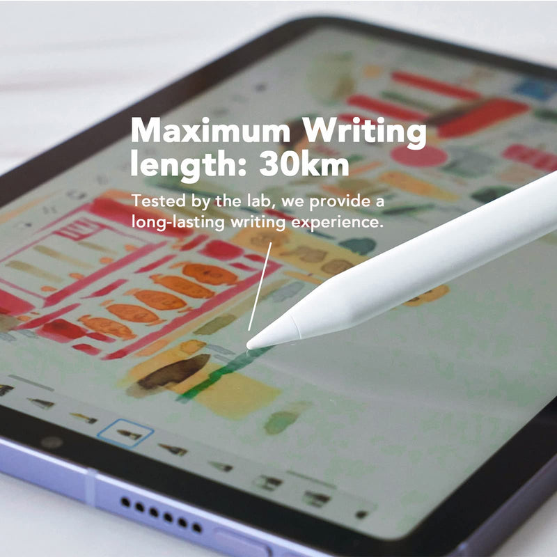 [Australia - AusPower] - Novaplus A5 Stylus Pen for iPad, Magnetic Design, Palm Rejection. Precise Writing/Drawing. 120mAh. Compatible with iPad 6-9th/iPad Mini 6/iPad Air 3-5th Gen. White 