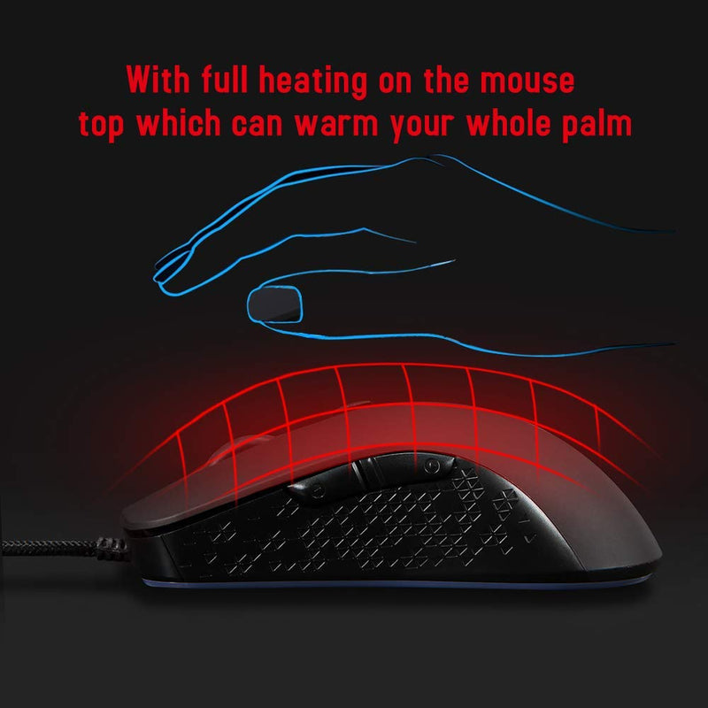 [Australia - AusPower] - ValueRays Heated Mouse Quiet Click Heated Buttons Universal Size (Solid Black) 