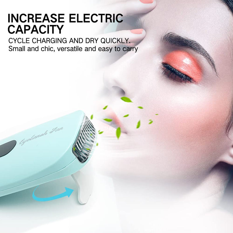 [Australia - AusPower] - mlogiroa Eyelash Fan for Extension, Mini USB Lash Dryer Fan for Eyelash Extend Rechargeable Eyelash Fan Dryer, Perfect for Eyelash Extension Application (Blue #1) Blue #1 