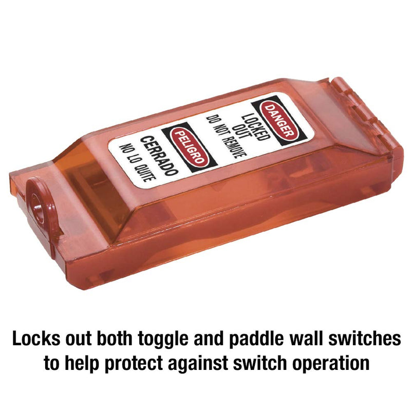 [Australia - AusPower] - Master Lock 496B Lockout Tagout Universal Wall Switch Cover, Red 0.312 in. Shackle Diameter 