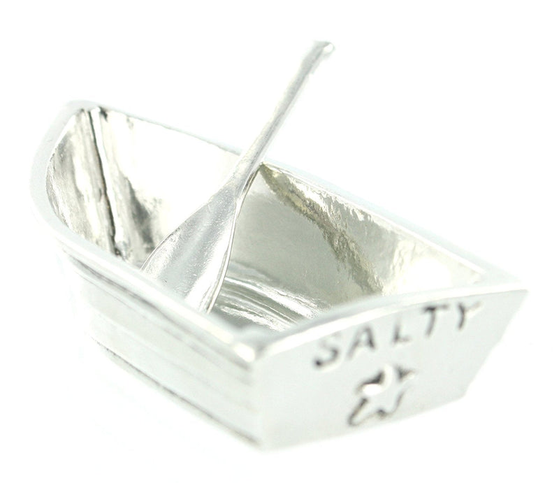 [Australia - AusPower] - Basic Spirit Boat Salt Cellar w/Spoon Handcrafted Pewter Home Lead-Free SD-19 