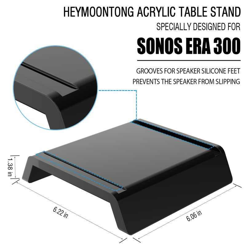 [Australia - AusPower] - HeyMoonTong Acrylic Table Stand for Sonos ERA 300 Wireless Speaker - Desktop Decorative Bracket Mounting Accessories for Sonos ERA 300 (Black, 1-Pack) Black 1 Pack 