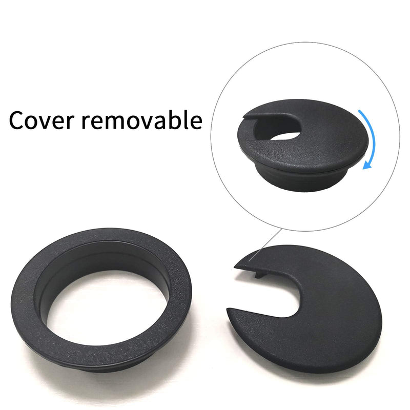 [Australia - AusPower] - Ambrane Extended Neck Washer Grommets,2 Pcs Table Grommet,1-3/8 Inch Mounting Cord Grommet,Use for Organize The Wires from Computer Desks,PC Peripheral,Office Equipment,Black 