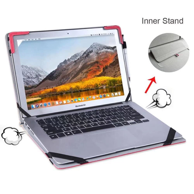 [Australia - AusPower] - Berfea Protective Case Compatible with LG Gram 16 inch Laptop PU Leather Cover Computer Notebook Sleeve Cases Red 